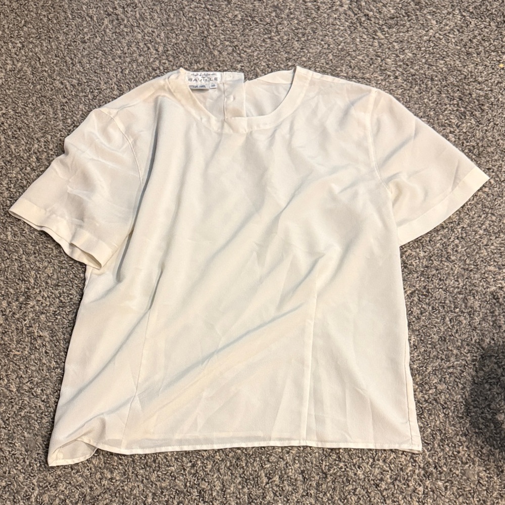 Chic Cream Short Sleeve Top